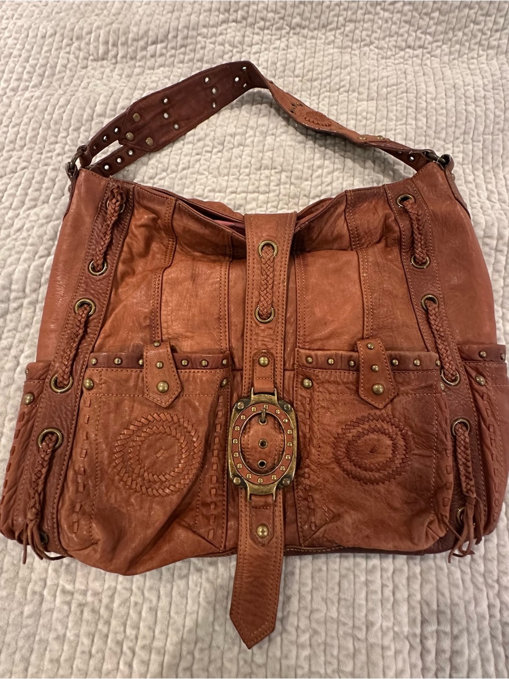 Betsey Johnson Y2K Vintage Authentic Genuine Leather Boho Bag - Picture 12 of 16